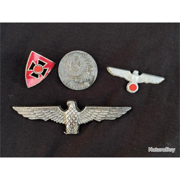 Lot de quatre insignes - Allemand WW2