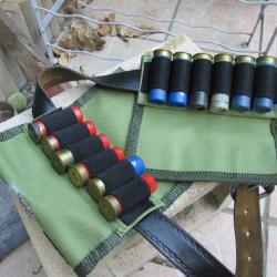 lot 2 pochettes cartouchieres de ceinture pour munition calibre 12 et 16 motif sanglier(h)