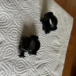 2 Colliers de montage lunette diam 25.4mm rail 9/11mm