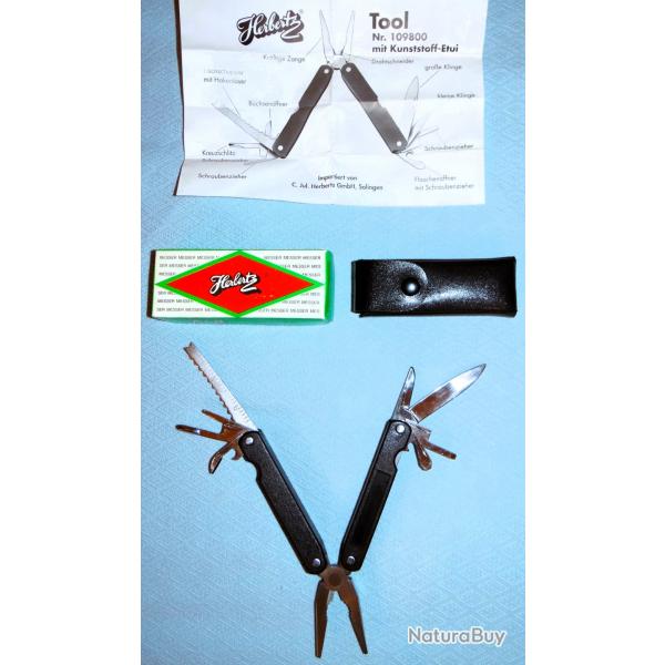 OUTIL MULTIFONCTIONS COUTEAU HERBERTZ NEUF SOLINGEN 109800 INOX TUI BOTE 9 pices ALLEMAGNE