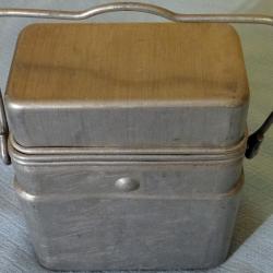 GAMELLE 1937 gravée 2 ours avec 2 PLATS EN ALUMINIUM marque déposée M & M, collection Française