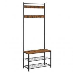 Porte manteau portant entrée 70 x 32 x 175 cm marron 12_0003794