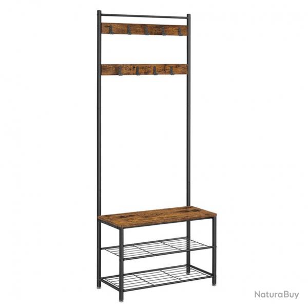 Porte manteau portant entrée 70 x 32 x 175 cm marron 12_0003794