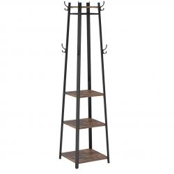 Porte manteaux avec trois étagères 43 x 43 x 180 cm marron 12_0003799