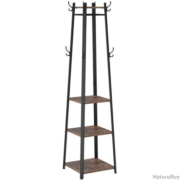 Porte manteaux avec trois étagères 43 x 43 x 180 cm marron 12_0003799