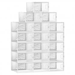 Boîte à chaussures transparent lot de 12 boîte de rangement pointure 44 empilables pour collections