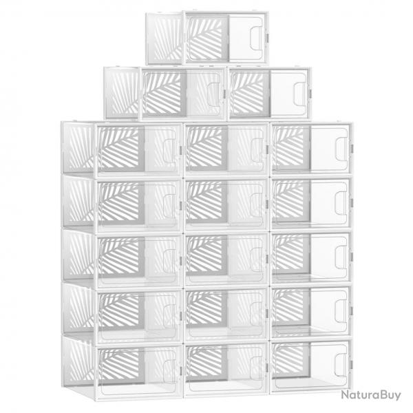 Boîte à chaussures transparent lot de 12 boîte de rangement pointure 44 empilables pour collections