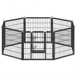 Parc pour chien clôture pour animaux acier et panneaux d'aggloméré porte coulissante à double loque