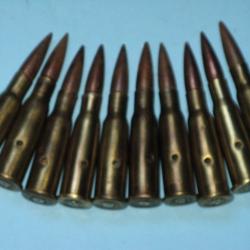 Lot de dix cartouches de 8 x 51R lebel pour toutes armes longues Lebel et Berthier (Chauchat, mit.)