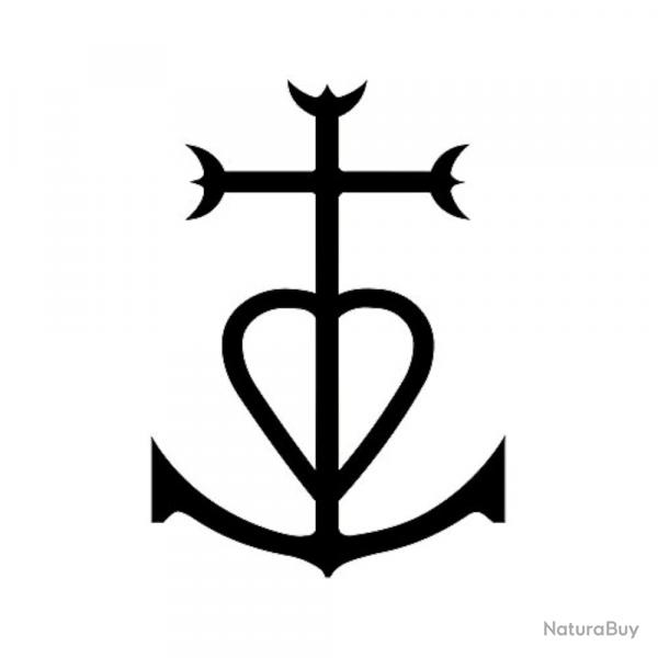 Sticker logo Croix de camargue Adhsif Autocollant - Plusieurs coloris Noir 10