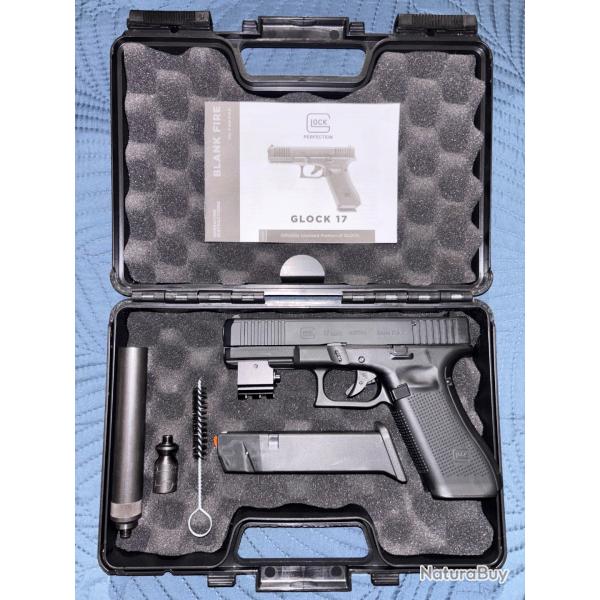 Glock 17 Gen5 avec laser calibre 9mm PAK + Embout long pour PAK calibre 68 FILETAGE M8X100