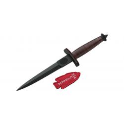 Boker Couteau V-42 Devil's Bridage 2.1 - Lame 178mm - Manche Cuir - Etui cuir