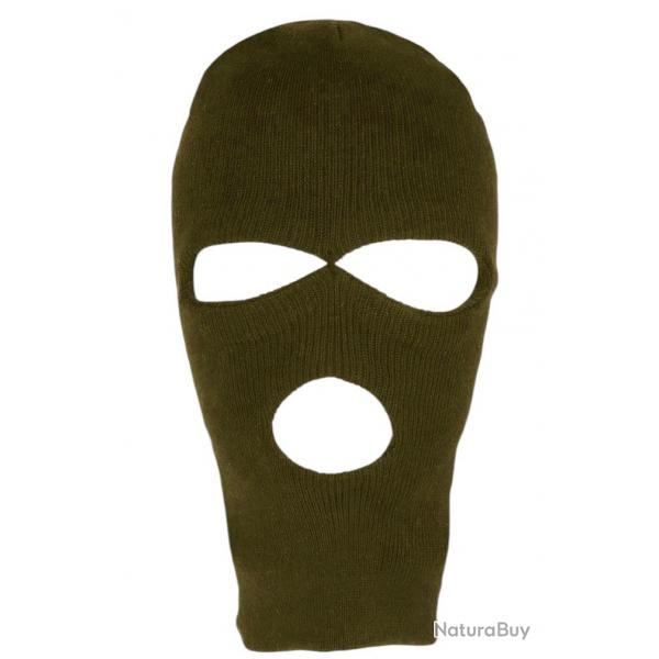 Cagoule Trois Trous en Laine Verte Kaki Confort et Chaude Ryder Taille unique Vert