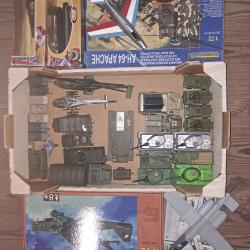 Lot miniatures et maquettes militaires chars avions camions ...