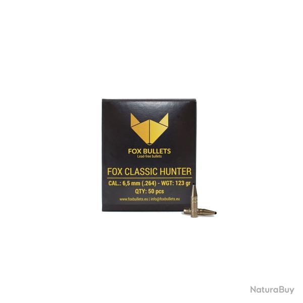 Boites de 50 Ogives Fox Bullets Fox Classic Hunter cal.6,5MM 123G