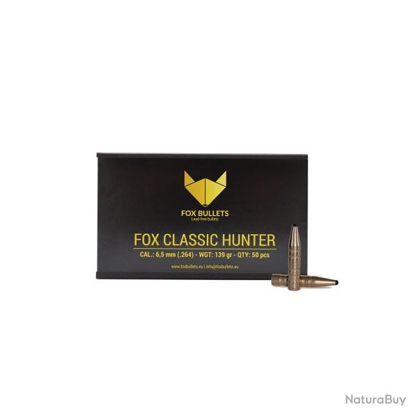 Boites de 50 Ogives Fox Bullets Fox Classic Hunter cal.6,5MM 139G