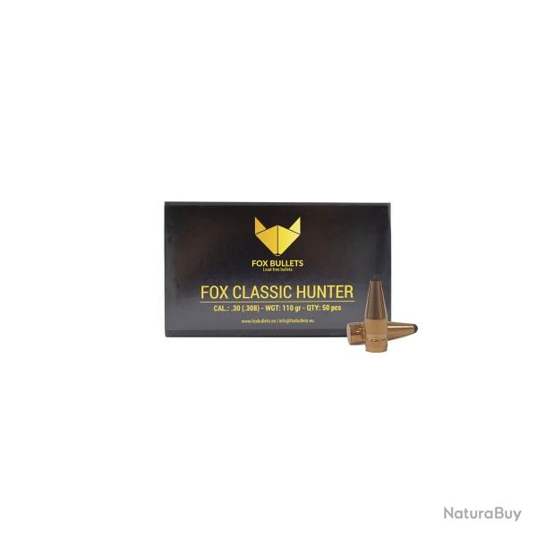 Boites de 50 Ogives Fox Bullets Fox Classic Hunter cal.308 110G