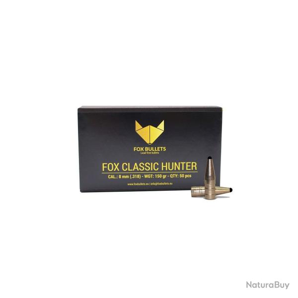 Boites de 50 Ogives Fox Bullets Fox Classic Hunter cal.8MM 150G
