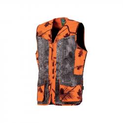 T600K - Gilet de chasse  camo orange/forest enfant