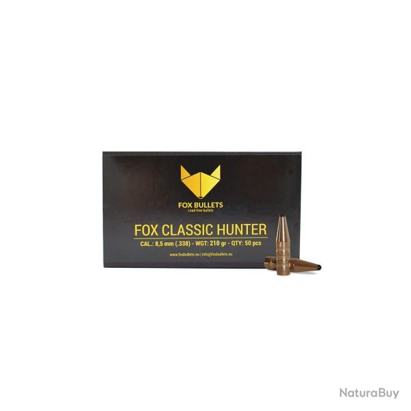 Boites de 50 Ogives Fox Bullets Fox Classic Hunter cal.8,5MM 210G