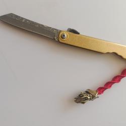 Type Higonokami san-mai damas personnalisé tresse