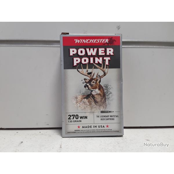 X20 balles Winchester POWER POINT  cal.270win 130grains
