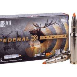 cartouches FEDERAL PRENIUM TROPHY BONDED TIP 308 WIN 180 GRAINS