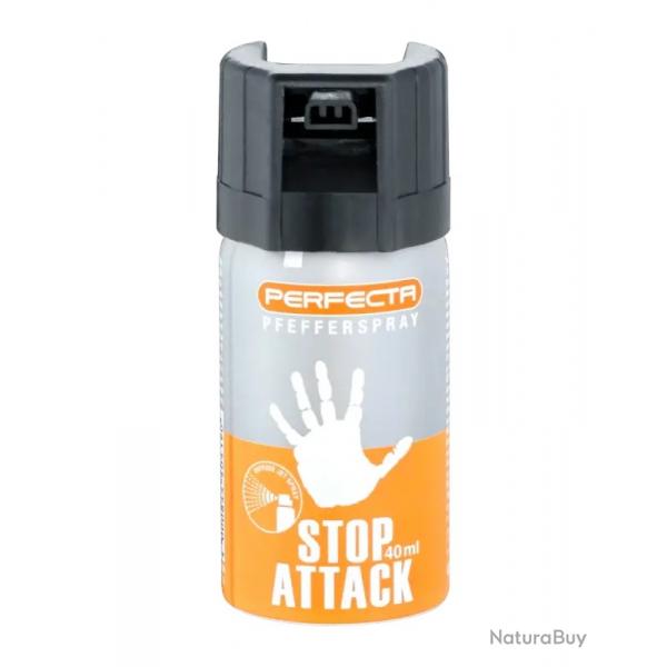 Bombe anti-agression Perfecta STOP ATTACK GAZ OC POIVRE 40 ML