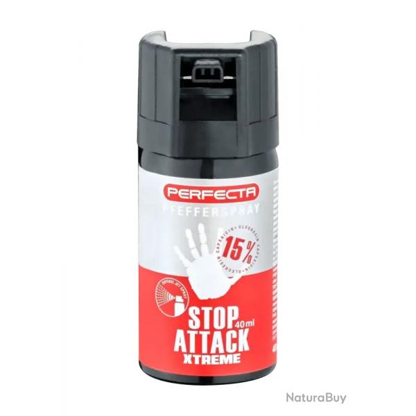 Bombe anti-agression Perfecta STOP ATTACK XTREME OC GAZ POIVRE 40 ML