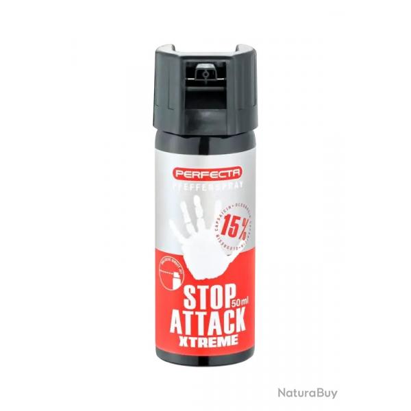 Bombe anti-agression Perfecta STOP ATTACK XTREME OC GEL POIVRE 50 ML