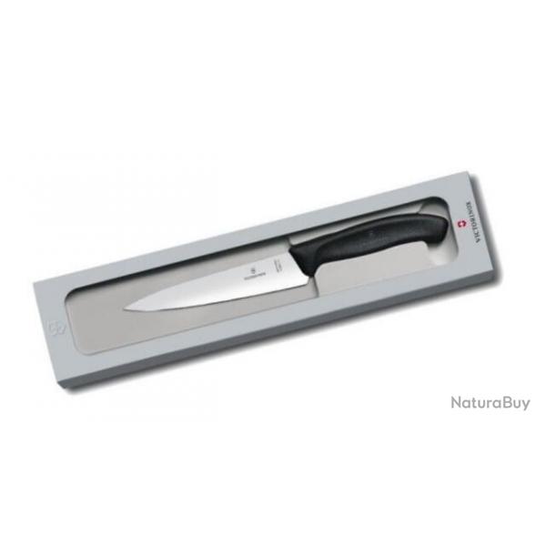 Couteau 19 cm  dcouper Victorinox Swiss Classic noire avec bote 6.8003.19G