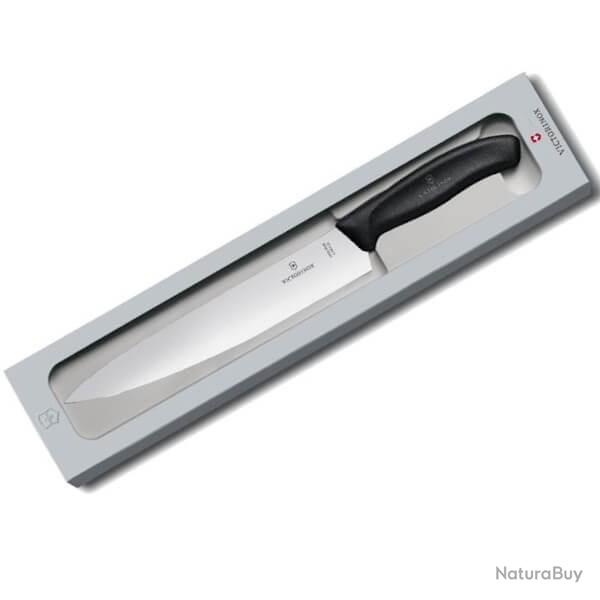 Couteau 22 cm  dcouper Victorinox Swiss Classic noire avec bote 6.8003.22G