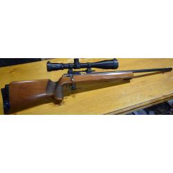 Carabine 22lr, Anschutz Match 64 canon 65cm avec lunette 8-32x50 bon etat