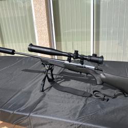 carabine .222 REM Browning  A BOLT II avec silencieux d'origine