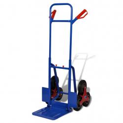 Diable pliable avec 6 roulettes Bleu