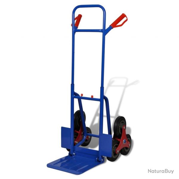 Diable pliable avec 6 roulettes Bleu