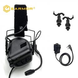 Pack Earmor M32 SE + PTT + Support Casque - Noir