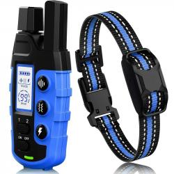 Collier de Dressage Électrique pour Chien Télécommande 2600 m Étanche IP67 Rechargeable Bleu