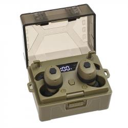 Bouchons d'oreille Electroniques Antibruit Bluetooth NRR27dB Chasse Tir Tactique Musique Vert