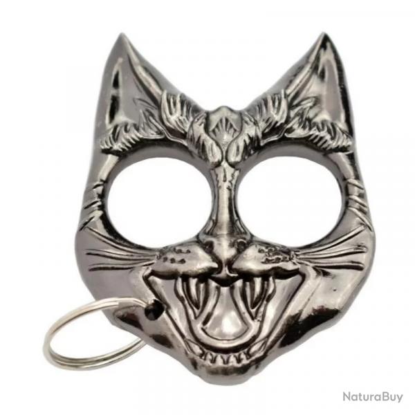 Poing US Tte de chat acier chrome 2 doigts