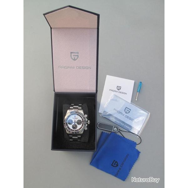 Montre chronographe hybride mca-quartz homme Pagani Design Paul Newman Daytona