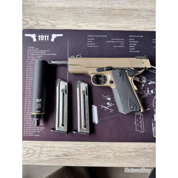 PISTOLET WALTHER COLT 1911 GOLD CUP FDE CAL.22LR