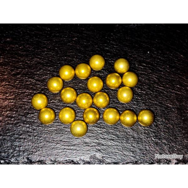 20 BILLES ALUMINIUM CAL.43 T4E COULEUR OR POUR UNE MEILLEURE PENETRATION ET VELOCITE