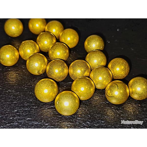 20 BILLES ALUMINIUM CAL.43 T4E COULEUR OR POUR UNE MEILLEURE PENETRATION ET VELOCITE