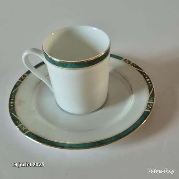 Tasses  caf Philippe Deshoulieres scala filet or 8 cl porcelaine de limoges