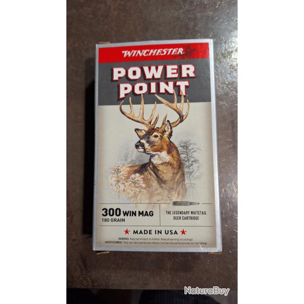 Balles 300 WINCHESTER MAG PowerPoint 180 GRAIN