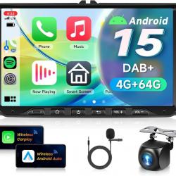 Autoradio 4G+64G DAB+ Android 15 pour VW Golf 5 6 Passat Jetta Caddy EOS T5 Tiguan Touran CC Polo av