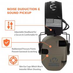 Casque antibruit tir Bluetooth WK 23dB - Protection auditive électronique chasse & stand de tir