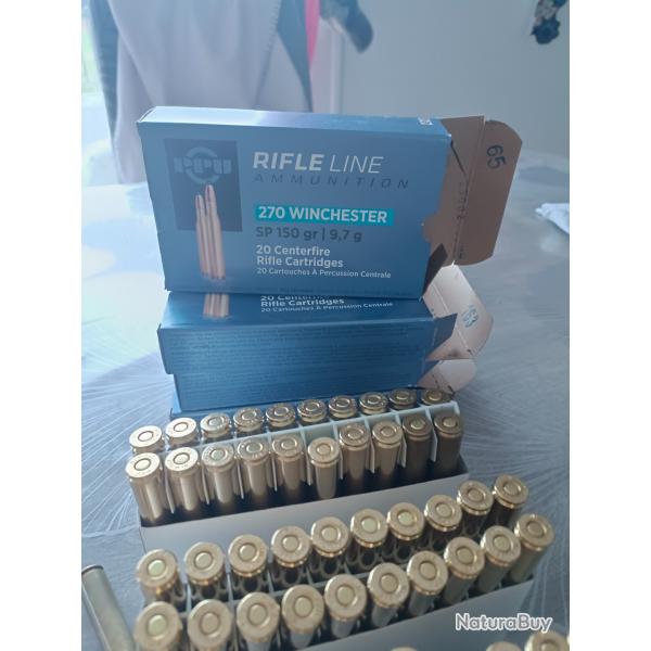 Lot de 114 balle de calibre 270 en 150grains