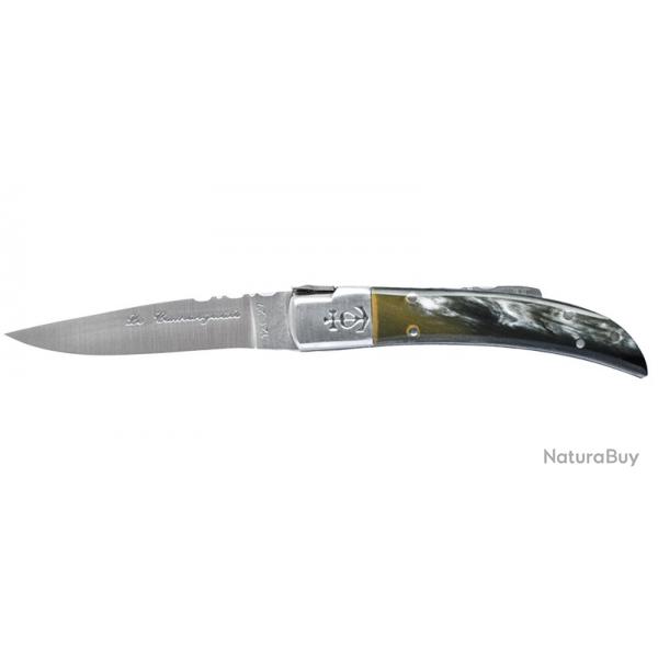 Couteau Camarguais N12 Trident soud - Lame 105mm - Manche Corne brune